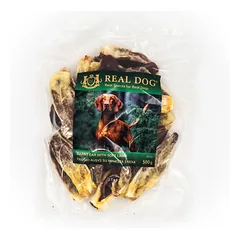 RD-144 REAL DOG SNACKS Triušio ausys su minkšta ėriena 500g