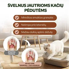 Natūralus tofu ir manioko šaknies kačių kraikas, 2,6 kg / 6 l — 5 nuotrauka