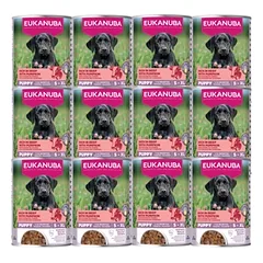 EUKANUBA Šlapias maistas šuniukams, gausus jautienos ir moliūgų 12x400 g
