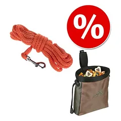 Heim ekonominis rinkinys: lauko pavadėlis, oranžinis + Trixie Dog Activity Baggy Deluxe