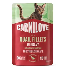 Carnilove Quail Dandelion Gravy konservai sterilizuotoms katėms su putpeliena padaže 85g nuotrauka