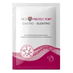 VET PROTECTOR® GASTRO – ELEKTRO – vandens ir elektrolitų pusiausvyrą stabilizuojantis preparatas miltelių pavidalu šunims ir katėms, 3 g