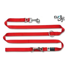 Curli reguliuojamas nailoninis pavadėlis 200 x 1.5 cm, Raudona — 2 nuotrauka