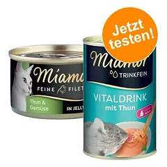Miamor Kombi-Paket: Feine Filets 12 x 100 g + Trinkfein Vitaldrink 6 x 135 ml