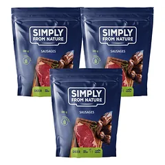 SIMPLY FROM NATURE Natūralios dešrelės su elniena 3x300 g