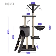 Happet tamsiai pilka draskyklė katėms, 49x35x140 m — 2 nuotrauka