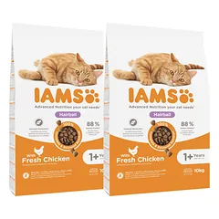 IAMS for Vitality katėms su plaukų kamuoliuku susidarimo problema su šviežia vištiena 20 kg (2 x 10 kg)