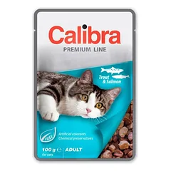 CALIBRA Cat Premium Line Adult Trout&Salmon 100 g su upėtakiais ir lašišomis katėms nuotrauka