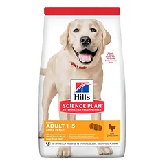 HILL'S Science Plan Canine Adult Light Large breed Chicken 18 kg didelių veislių šunų ėdalas su vištiena + 3 skardinės NEMOKAMAI