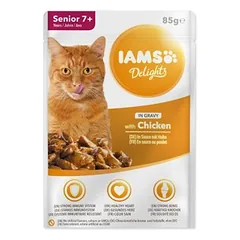 IAMS Delights konservai senyvoms katėms su vištiena, 85 g nuotrauka