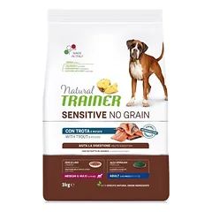 Natural Trainer Sensitive M/M Trout (upėtakis) sausas pašaras šunims 12 kg