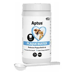Aptus Plaque Buster milteliai burnos higienai šunims ir katėms, 200 g