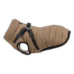 Trixie Pirou Winter Coat With Harness šunims, žiemos paltai su pakinktais, smėlio spalva, S dydis: nugaros ilgis 33 cm, pilvo apimtis 46-50 cm