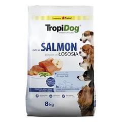 TROPIDOG Premium Adult medium & large breeds lašiša ir ryžiai 8kg photo