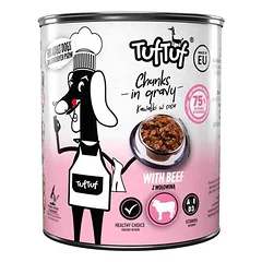 TufTuf Nassfutter für Hunde – Stücke in Sauce Dose 800 g