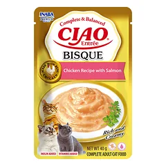 CIAO Entree Bisque konservai katėms su vištiena ir lašiša,40g