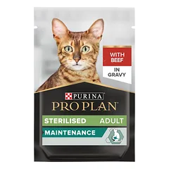 Purina Pro Plan Maintenance Sterilized Konservuotas maistas sterilizuotoms katėms (gabalėliai padaže) (su jautiena) 85 g 26 vnt.