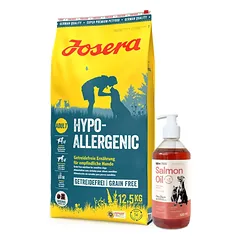 JOSERA Hypoallergenic 12,5kg + LAB V Lašišų aliejus šunims ir katėms 500ml