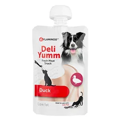Flamingo Deli Yumm pasta su antiena - šunų skanėstas, kreminė antienos skonio pasta