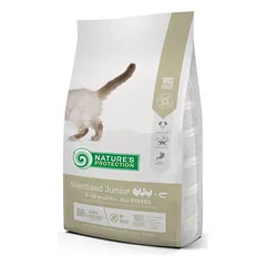 Nature's Protection jaunų sterilizuotų 6-12 mėnesių kačių sausas pašaras su paukštiena ir kriliu, 400 g — 2 nuotrauka