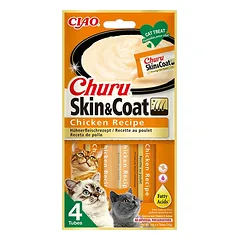 Churu Skin & Coat kreminis skanėstas su vištiena katėms 12x56g