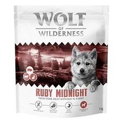Wolf of Wilderness Junior "Ruby Midnight" su jautiena ir triušiena – begrūdė receptūra, sausas maistas šunims, < 1,4 kg — 4 nuotrauka