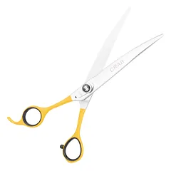 Geib Crab Curved Lefty Scissors Level 1 - high-quality curved scissors for pet grooming with a single-sided micro-grind, left-handed, 8,5" — 4 nuotrauka
