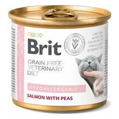 Brit Veterinary Diets Cat Hypoallergenic šlapias maistas katėms su dermatologinėmis ir virškinimo trakto problemomis, 200 g