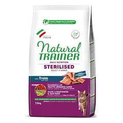 NATURAL TRAINER Cat adult Sterilised TROUT su upėtakiu 1.5kg