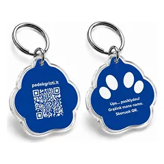 Padėk Grįžti letenėlės formos QR PAKABUKAS