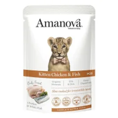 Amanova Kitten Exquisite guliašas su vištiena ir žuvimi kačiukams