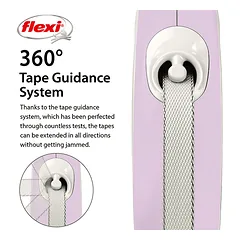 FLEXI pavadėlis šuniui New Comfort M juostinis 5m, rožinis — 3 nuotrauka