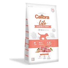 CALIBRA Dog Life Starter & Puppy Lamb sausas maistas šuniukams su ėriena ir ryžiais, 2,5 kg