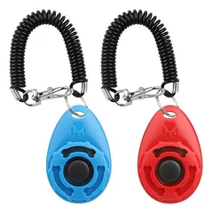 2er-Set Clicker Hunde Katzen – Erziehung Handschlaufe großem Knopf