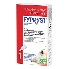 Fypryst antiparazitinis užlašinamasis tirpalas šunims, (2–10 kg) 67 mg nuotrauka