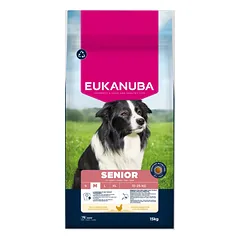 Eukanuba Life Care Medum Senior sausas maistas vidutinių veislių senyviems šunims su vištiena, 15 kg