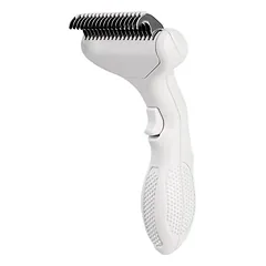 Zoomtopia Brosse autonettoyante chat chien poils longs blanc métal