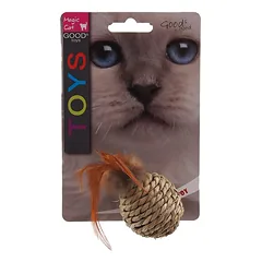 Magic Cat Toy Ball Sea Grass With Feathers žaislas katėms, 9 cm — 3 nuotrauka