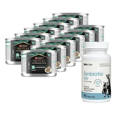 PRO PLAN Veterinary Diets Canine LT Virškinimo trakto maistas šunims Mousse 12x195g + LAB-V Synbiotic Vet - virškinamojo trakto sveikata ir žarnyno mikroflora šunims ir katėms 45 kapsulės