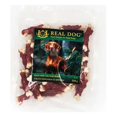 Real Dog Skanėstas Kalcio kauliukai su antiena 500g