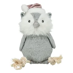 Trixie Xmas Owl With Rope pliušinis žaislas šuniui su virve ir garsu, 31 cm