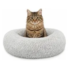 lionto Donut-Katzenbett rund, weich, waschbar und rutschfest