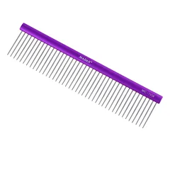 Madan profesionalus lengvas šukos 19 cm - profesionalios, lengvos šukos su aliuminio rankena, 3 mm atstumas tarp dantukų, Fioletowy / 3,5cm — 4 nuotrauka