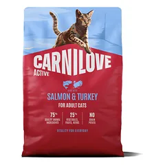 CARNILOVE Active Salmon&Turkey Adult Cat sausas pašaras katėms su lašiša ir kalakutiena, 2 kg