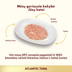 Almo Nature HFC Atlantic Tuna konservai katėms su atlanto vandenyno tunu, 70 g — 3 nuotrauka