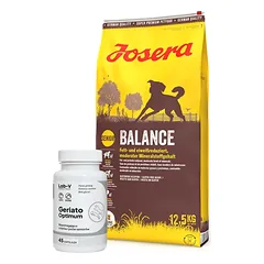 JOSERA Balance Senior/Light 12,5kg + LAB-V Geriato Optimum - senjorų sveikata šunims ir katėms 45 kapsulės