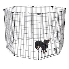 TIAKI aukštas metalinis šuniukų aptvaras, 8 plokštės po B 61 x H 122 cm — 3 nuotrauka