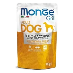 Monge Grill konservuotas pašaras šunims su vištiena ir kalakutiena 100g
