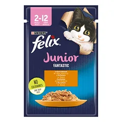 FRISKIES FANTASTIC Junior Vištiena drebučiuose 85 g šlapias maistas kačiukams nuotrauka