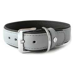 Das Lederband Hundehalsband Amsterdam ice/lava